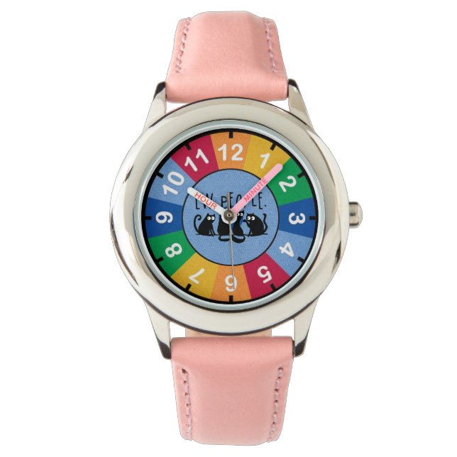 Montre Nouveaux gens drôle Meowny Chats Noirs (devant)