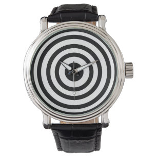 Montre Novelty Black and White Bullseyes Cercles