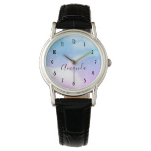 Montre Nuages pastel magiques et arc-en-ciel
