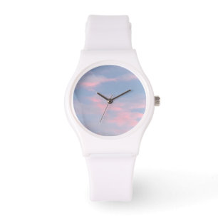 Montre Nuages roses personnalisables