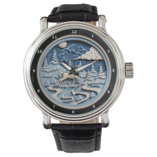 Montre Nuit étoilée de Santa classique 