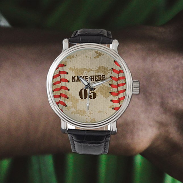 Montre Numéro de base-ball Vintage personnalisé Rétro (Créateur téléchargé)