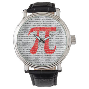 Montre Numéro rouge d'origine pi jour symbole mathémati