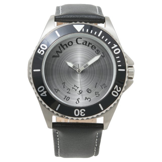 Montre numéros brouillés sur gris métallique (devant)