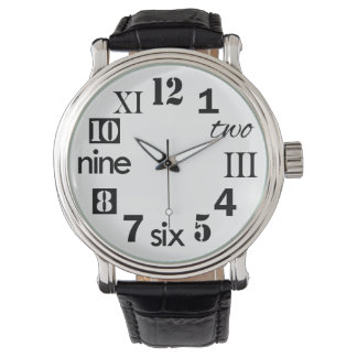 Montre Numéros de divertissement typographique