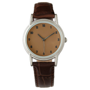 Montre Numéros de gras noirs sur les femmes Brown Regarde