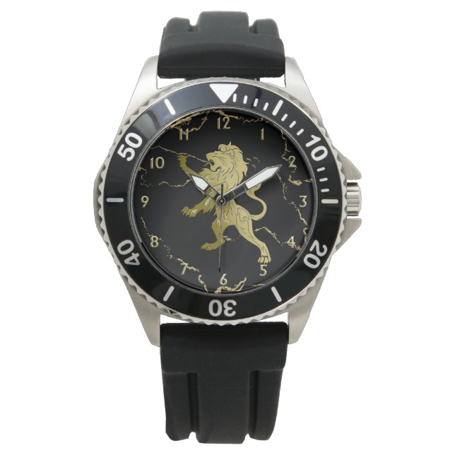 Montre Numéros de Lion Royal Black and Gold Mable (devant)