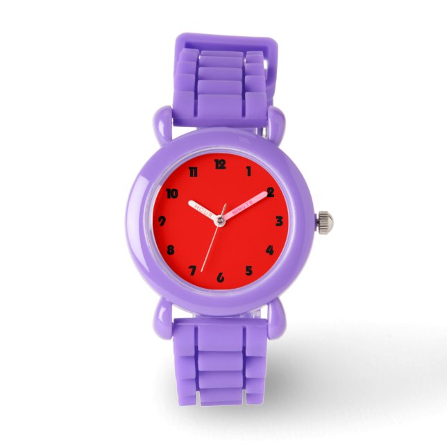 Montre Numéros noirs de gras sur le rouge wact (Recto)