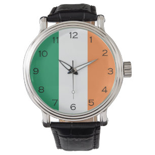 Montre Numéros Noirs sur les Drapeaux Irlandais Mens cn