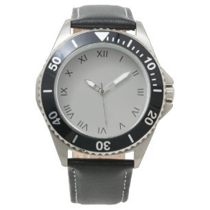 Montre Numéros romains noirs sur les Mens gris cn