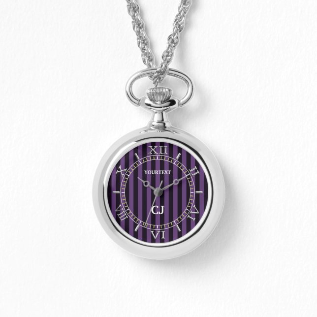Montre Numérotation des bandes verticales violettes perso (Recto)