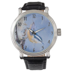 Montre Nuthatch à poitrine rouge Peinture d'art original
