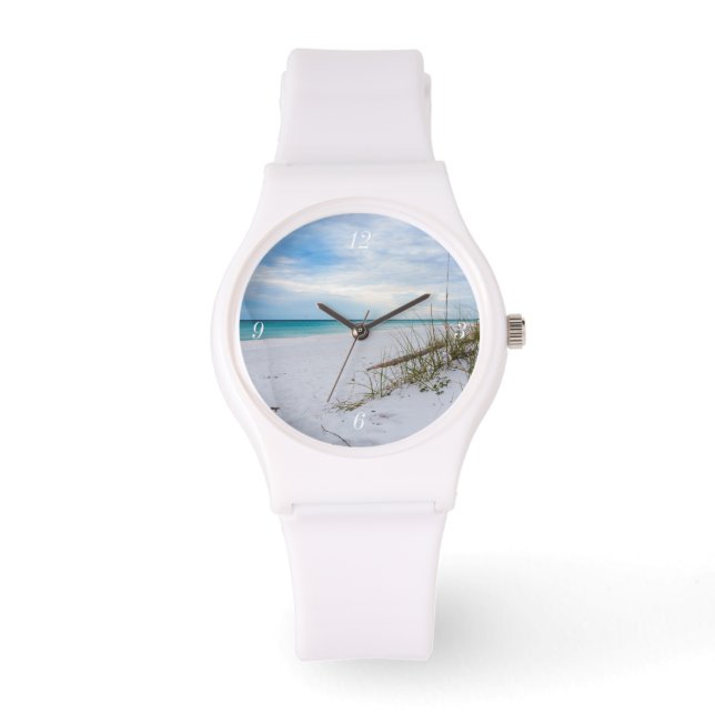 Montre Oats De Mer Et Sable Blanc Regarder Matin (Recto)