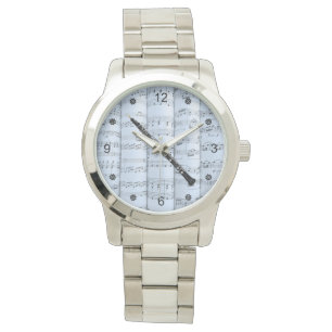 Montre Oboe ~ Partition roulée ~ Arrière - plan Tint Bleu