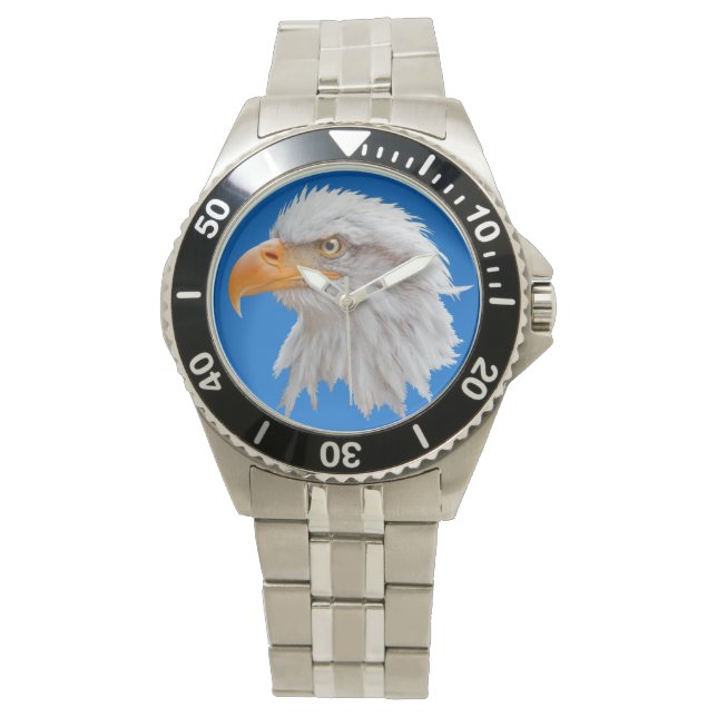Montre Observation de l'aigle royal d'Alaska (bleu) (devant)