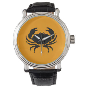 Montre Ocean Glow_Black sur le crabe orange