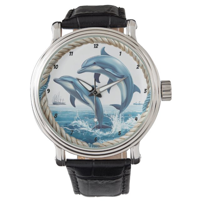 Montre Oceanic Dance Dolphin Jumping with Rope Frame (devant)