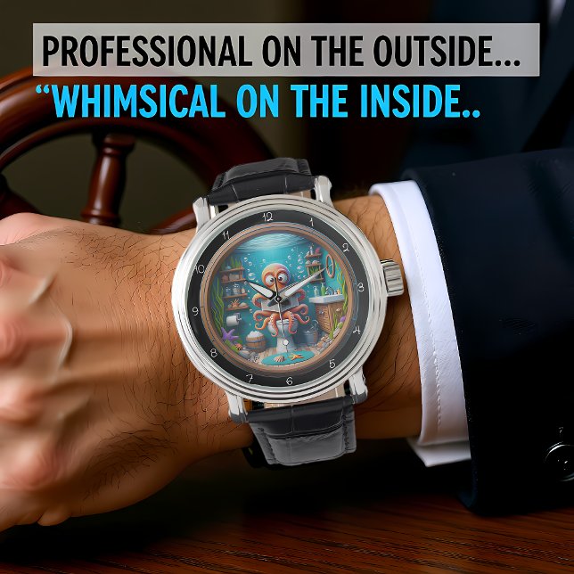 Montre Octopus Whimsical sur les toilettes Horloge amusan (Créateur téléchargé)