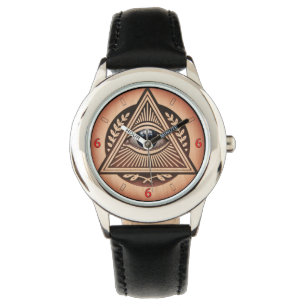 Montre Oeil de Horus Illuminati 666 Style Bois