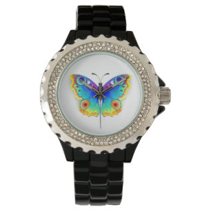 Montre Oeil de paon arc-en-ciel