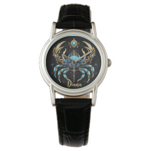 Montre Œuvre d'art du Cancer Mystique du Zodiaque