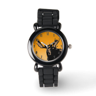 Montre Oie au coucher du soleil - Art original de la faun