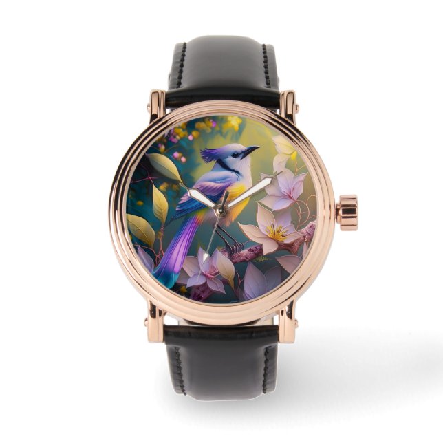 Montre Oiseau à poitrine jaune violet (Recto)