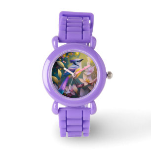 Montre Oiseau à poitrine jaune violet