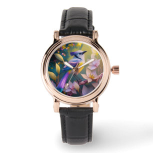 Montre Oiseau à poitrine jaune violet