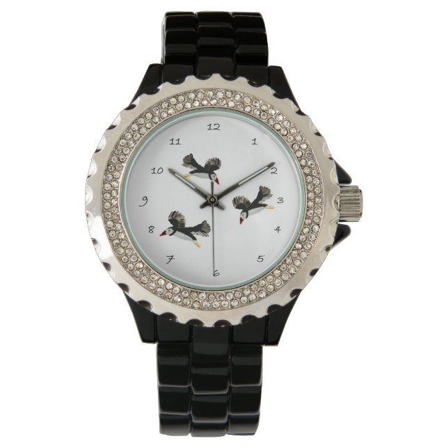 Montre Oiseau Art Flying Puffins (devant)