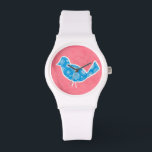 Montre Oiseau décoratif avec Motifs sur Arrière - plan ro<br><div class="desc">Megan Meagher a créé ce joli tableau d'un oiseau décoratif aux motifs floraux,  reposant sur un arrière - plan rose. Avez-vous un mur vide dans votre pépinière ? Cela ferait un grand choix pour le remplir !</div>