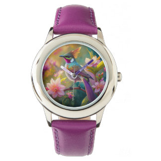 Montre Oiseau d'Imaginaire à arc-en-ciel orangé