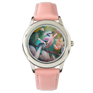 Montre Oiseau d'Imaginaire tacheté blanc crêpé