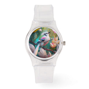 Montre Oiseau d'Imaginaire tacheté blanc crêpé