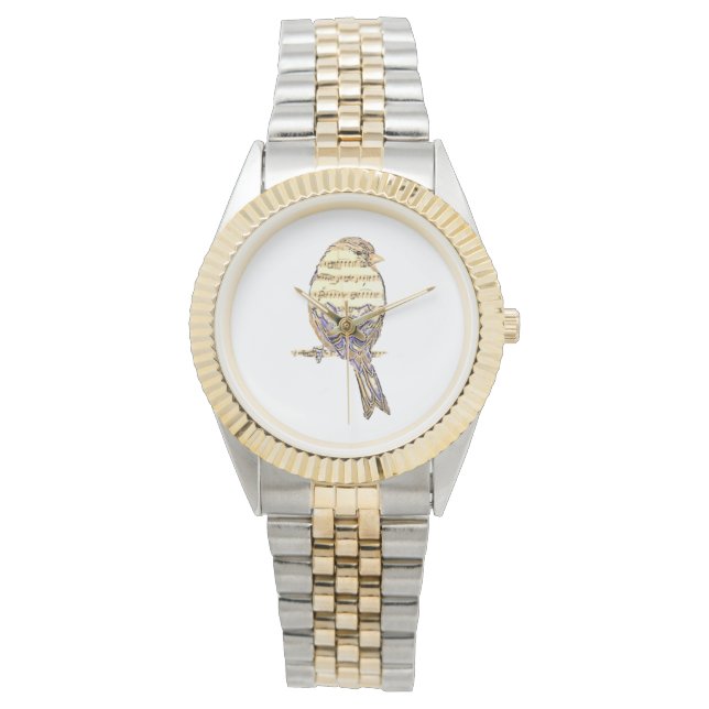 Montre Oiseau mignon avec notes de musique Personnaliser  (devant)