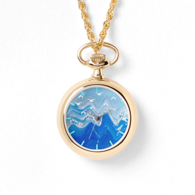 Montre Oiseaux au-dessus des vagues de la mer (Recto)