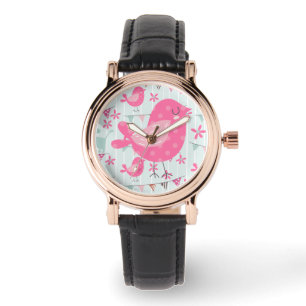 Montre Oiseaux, Chiens, Bannières, Fleurs