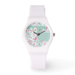 Montre Oiseaux, Chiens, Bannières, Fleurs