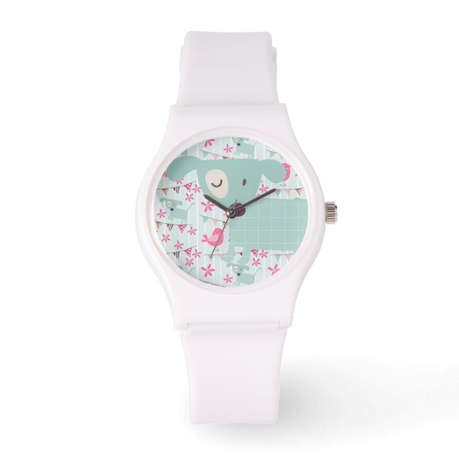 Montre Oiseaux, Chiens, Bannières, Fleurs (Recto)