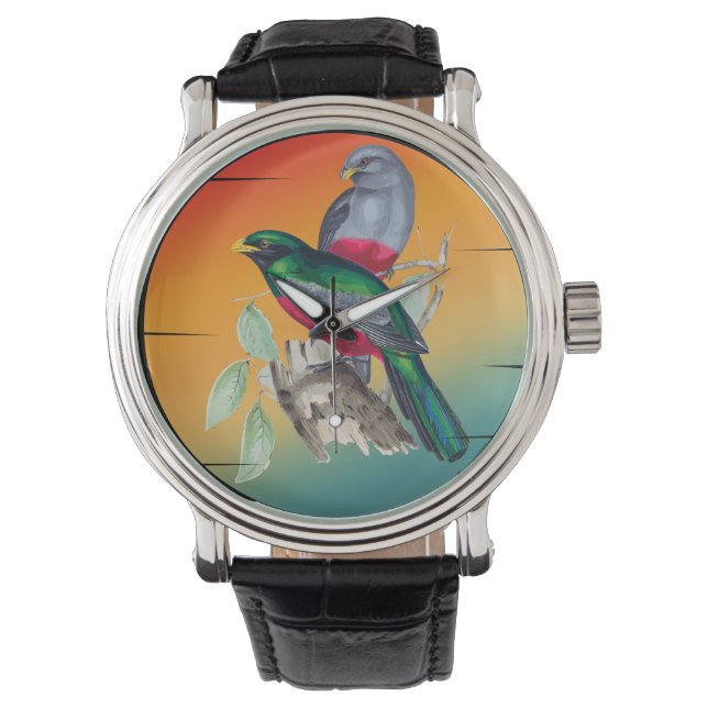Montre Oiseaux d'amour vintage  (devant)