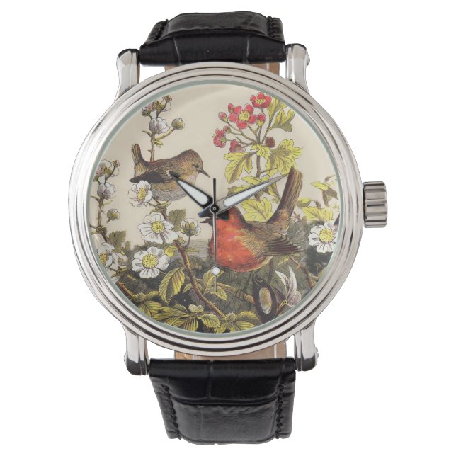Montre Oiseaux de printemps Robin Oiseaux rouges (devant)