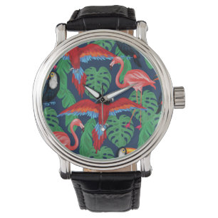 Montre Oiseaux Tropicaux Aux Couleurs Lumineuses