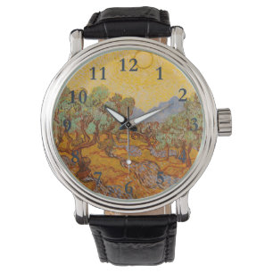 Montre Oliviers de Van Gogh Ciel Soleil Jaune