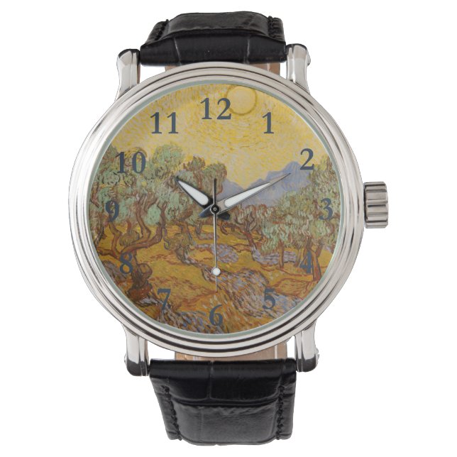 Montre Oliviers de Van Gogh Ciel Soleil Jaune (devant)
