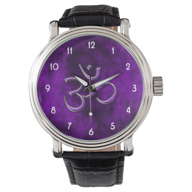 Montre Om en pierre violette (devant)