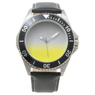 Montre ombré jaune moderne gris