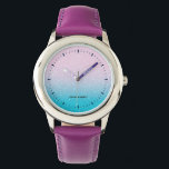 Montre Ombre Parties scintillant rose et turquoise<br><div class="desc">Ce design de montre est doté d'une texture de parties scintillant rose et turquoise,  ombragée de chiffres noirs,  et est parfait pour un enfant.</div>