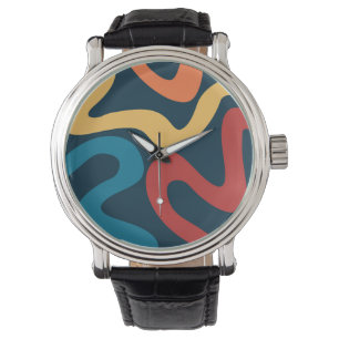 Montre Ondes abstraites colorées