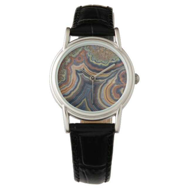 Montre Onyx à tube fleuri (devant)