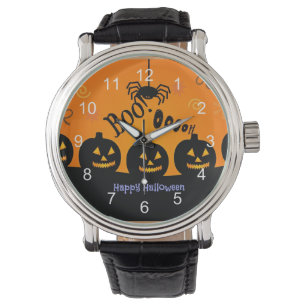Montre Oooh ! Joyeux Halloween en orange et noir